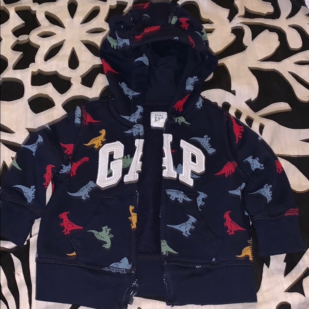 BabyGap navy dinosaur zip up jacket